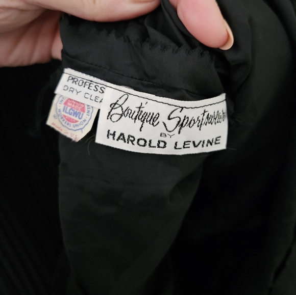 Harold Levine 1970s Vintage Black Pleated Lined Sheer Evening Dress sz Small EUC - Picture 5 of 5